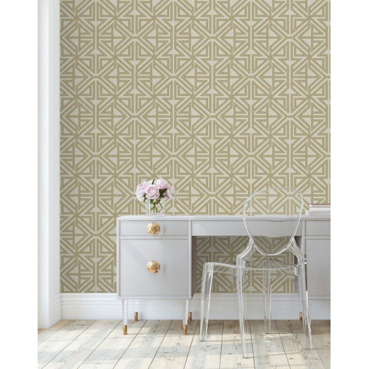 Papel pintado geométrico con estilo Art Decó - Maxwell 681430