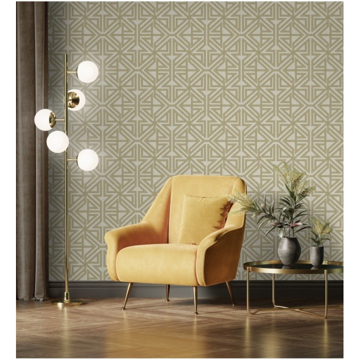 Papel pintado geométrico con estilo Art Decó - Maxwell 681430
