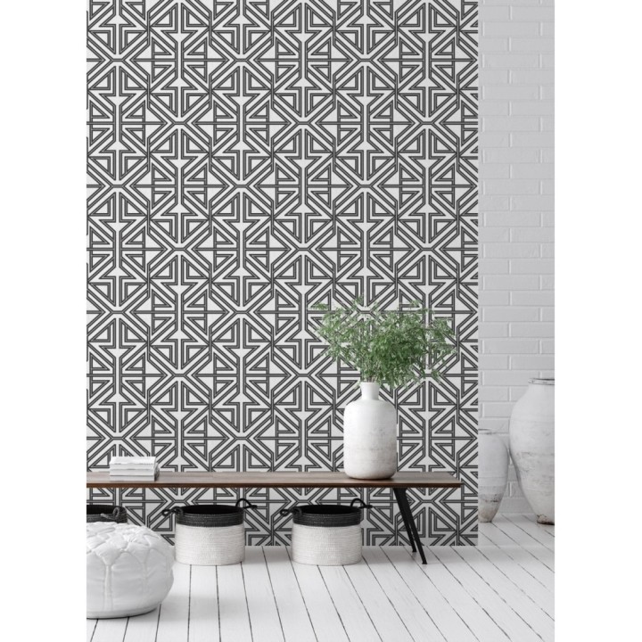 Papel pintado geométrico con estilo Art Decó - Maxwell 681431