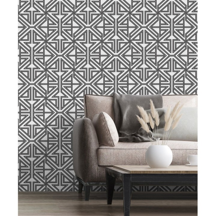 Papel pintado geométrico con estilo Art Decó - Maxwell 681431