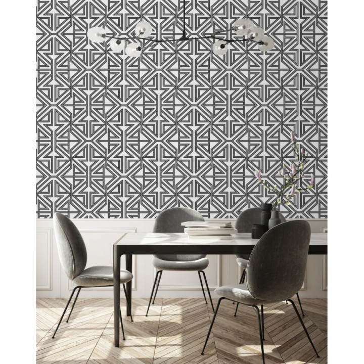 Papel pintado geométrico con estilo Art Decó - Maxwell 681431