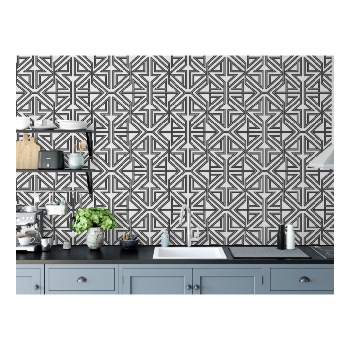 Papel pintado geométrico con estilo Art Decó - Maxwell 681431