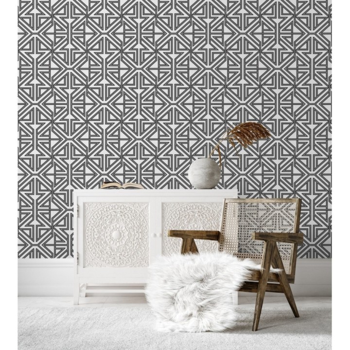 Papel pintado geométrico con estilo Art Decó - Maxwell 681431