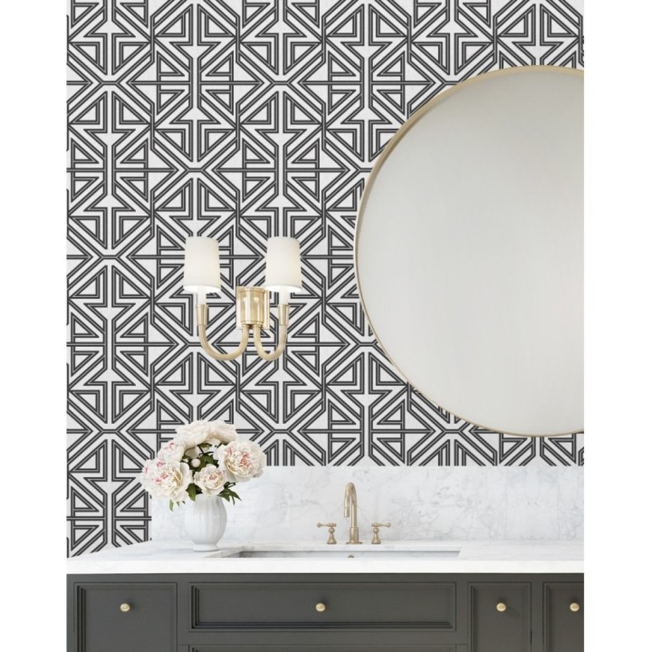 Papel pintado geométrico con estilo Art Decó - Maxwell 681431