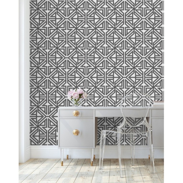 Papel pintado geométrico con estilo Art Decó - Maxwell 681431