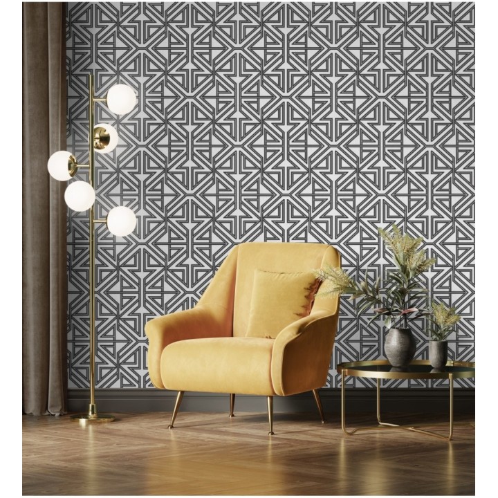 Papel pintado geométrico con estilo Art Decó - Maxwell 681431