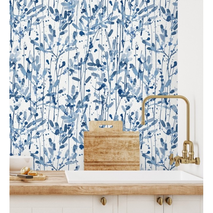 Papel pintado moderno de hojas artísticas - Amy Leaf 681437