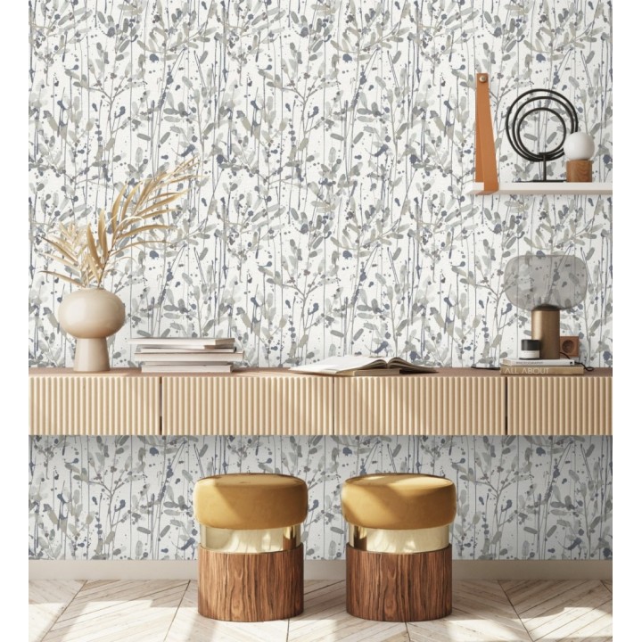 Papel pintado moderno de hojas artísticas - Amy Leaf 681438