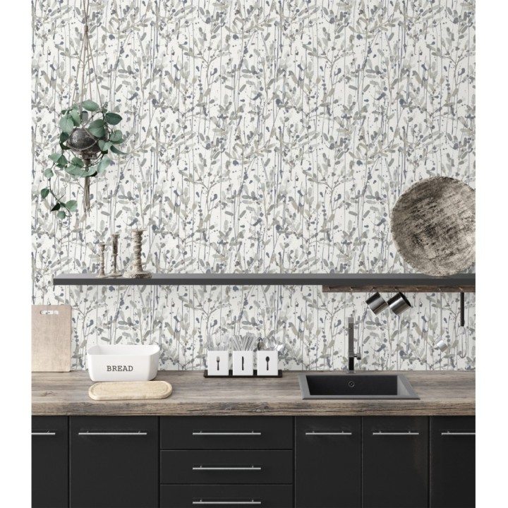 Papel pintado moderno de hojas artísticas - Amy Leaf 681438