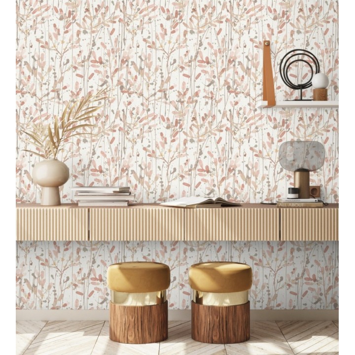 Papel pintado moderno de hojas artísticas - Amy Leaf 681439