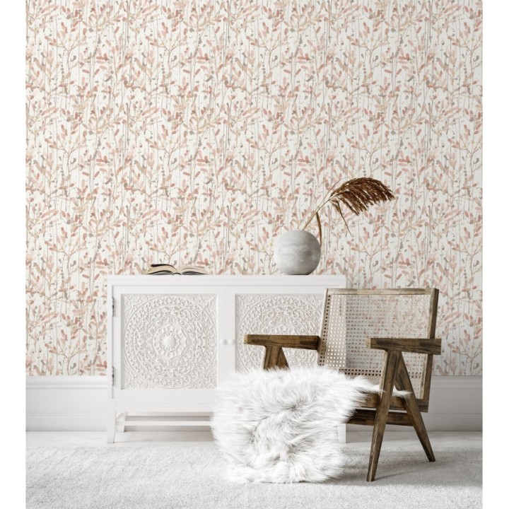 Papel pintado moderno de hojas artísticas - Amy Leaf 681439