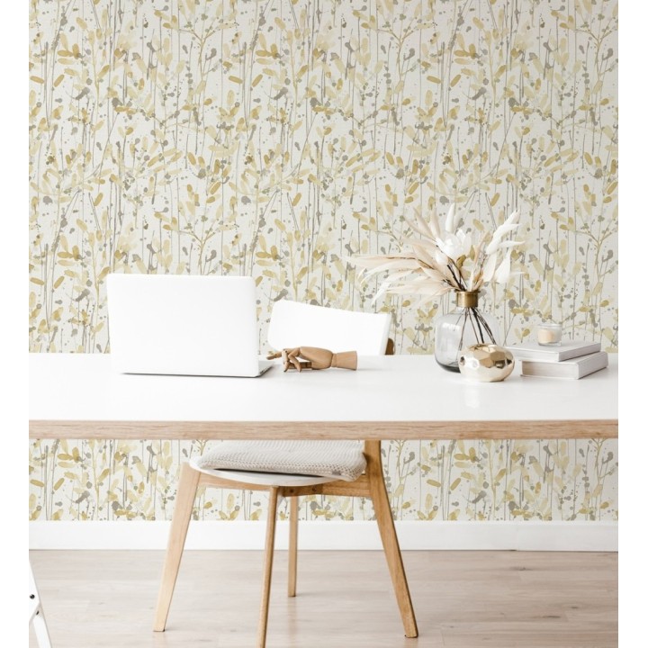 Papel pintado moderno de hojas artísticas - Amy Leaf 681440