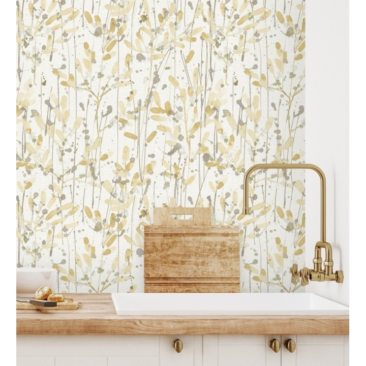 Papel pintado moderno de hojas artísticas - Amy Leaf 681440