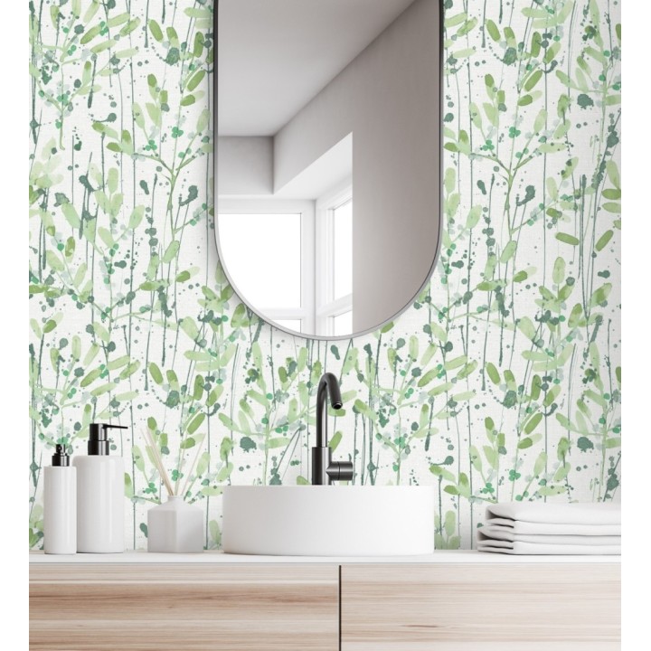 Papel pintado moderno de hojas artísticas - Amy Leaf 681441