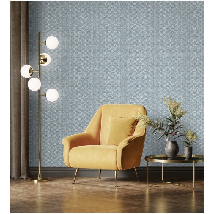 Papel pintado damasco geométrico efecto trama textil - Bixby 681444