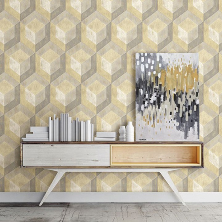 Papel pintado geométrico estilo retro - Sugar Pop 121275