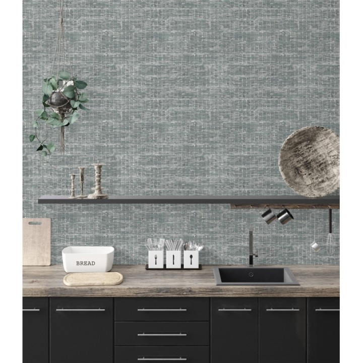 Papel pintado efecto fibra textil jaspeada - Hewitt 681451