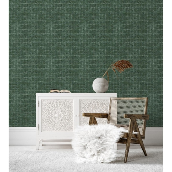 Papel pintado efecto fibra textil jaspeada - Hewitt 681452