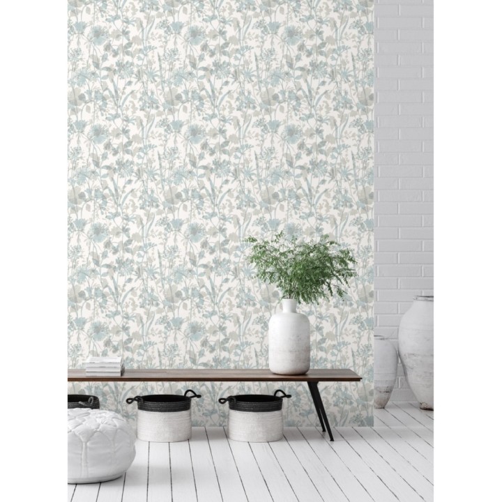 Papel pintado de silueta de flores y sombras - Aspen Garden 681458