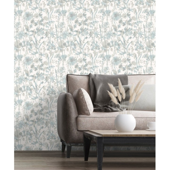 Papel pintado de silueta de flores y sombras - Aspen Garden 681458