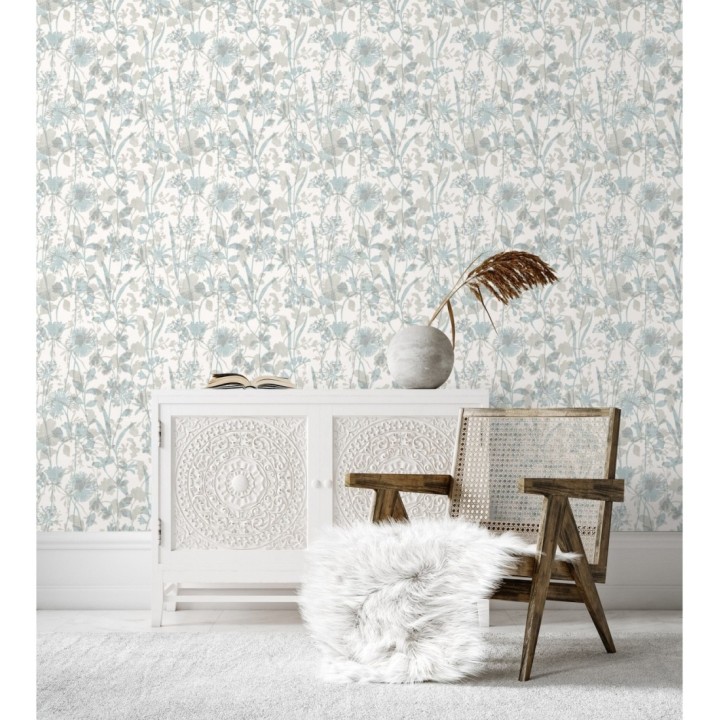 Papel pintado de silueta de flores y sombras - Aspen Garden 681458