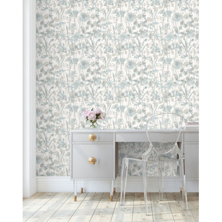 Papel pintado de silueta de flores y sombras - Aspen Garden 681458