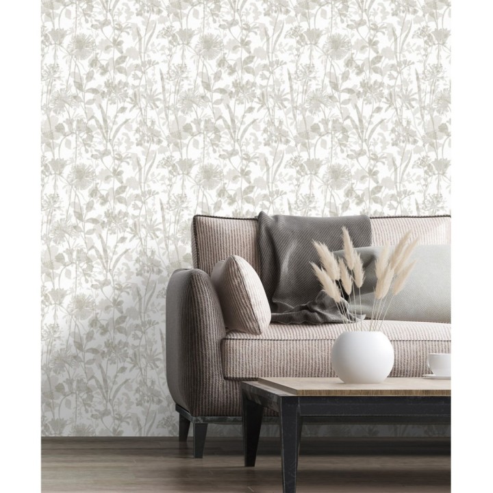 Papel pintado de silueta de flores y sombras - Aspen Garden 681459