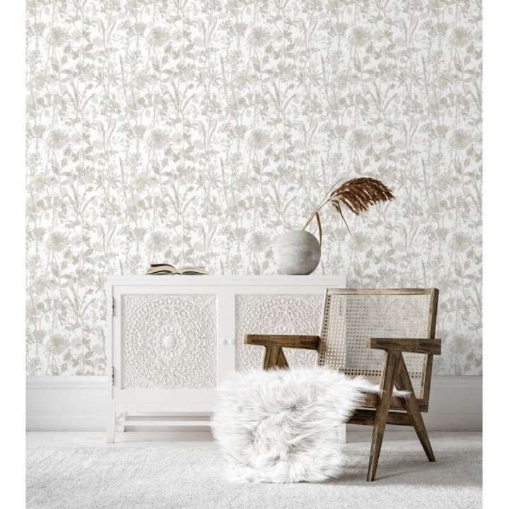 Papel pintado de silueta de flores y sombras - Aspen Garden 681459