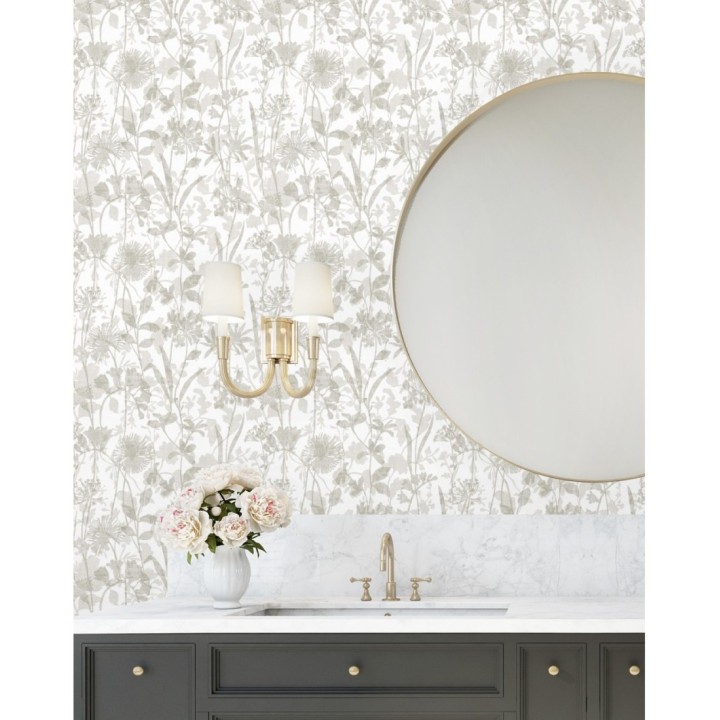 Papel pintado de silueta de flores y sombras - Aspen Garden 681459