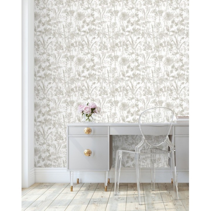 Papel pintado de silueta de flores y sombras - Aspen Garden 681459