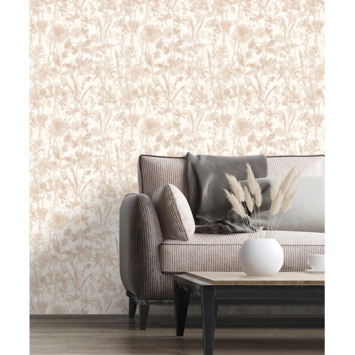 Papel pintado de silueta de flores y sombras - Aspen Garden 681460