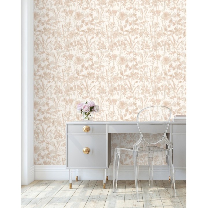 Papel pintado de silueta de flores y sombras - Aspen Garden 681460