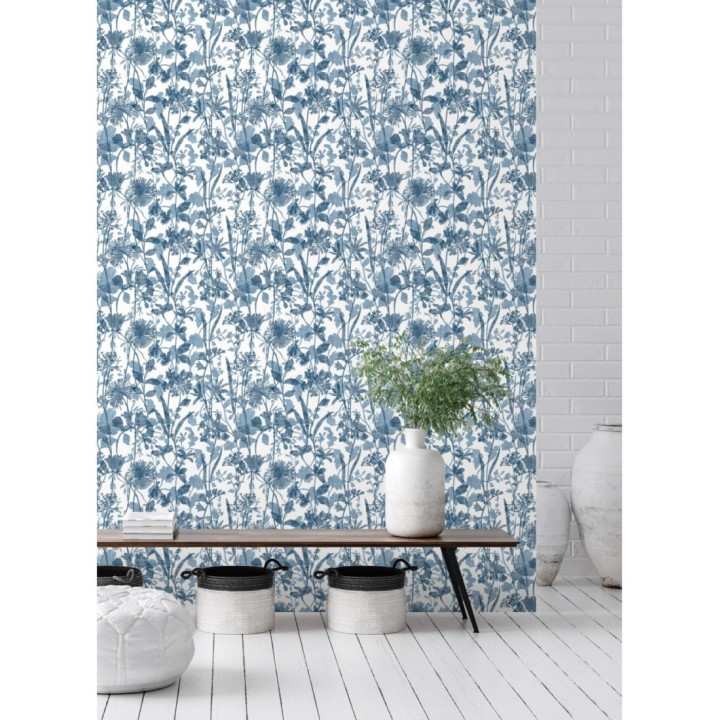 Papel pintado de silueta de flores y sombras - Aspen Garden 681461