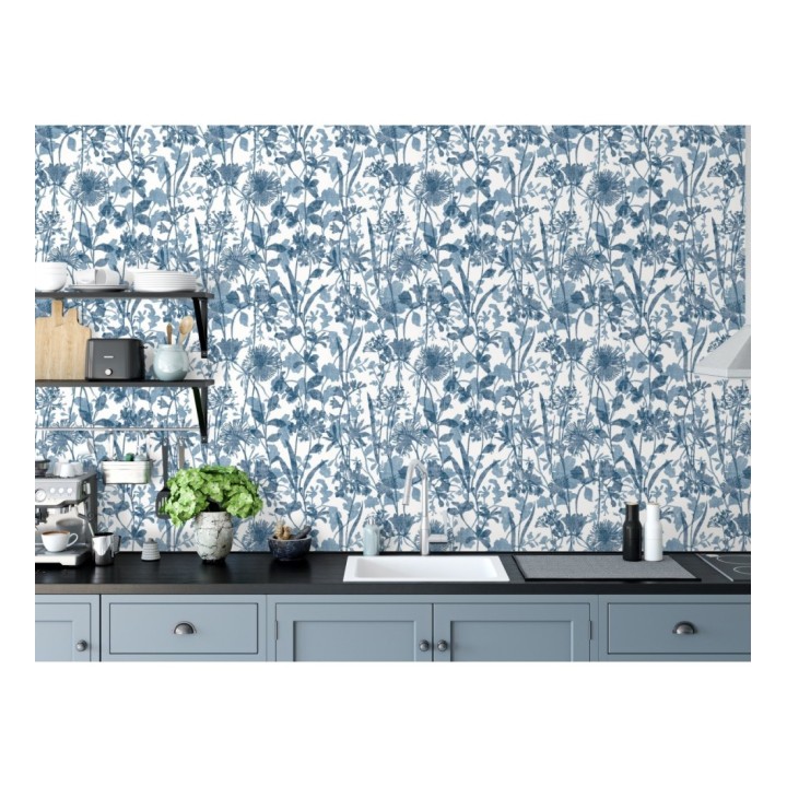 Papel pintado de silueta de flores y sombras - Aspen Garden 681461