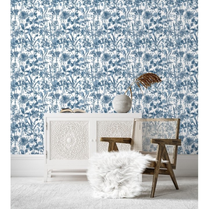 Papel pintado de silueta de flores y sombras - Aspen Garden 681461