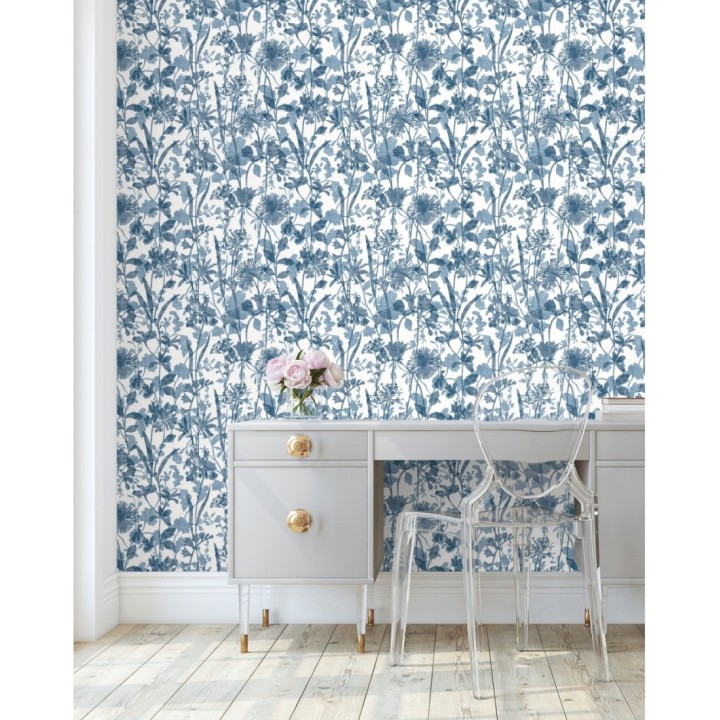 Papel pintado de silueta de flores y sombras - Aspen Garden 681461