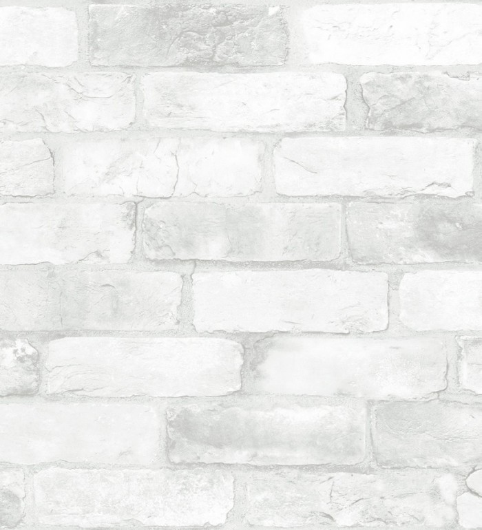 Papel pintado muro de ladrillos vintage blanco - Jackson Street 121284