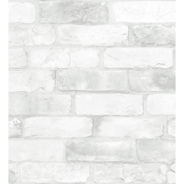 Papel pintado muro de ladrillos vintage blanco - Jackson Street 121284