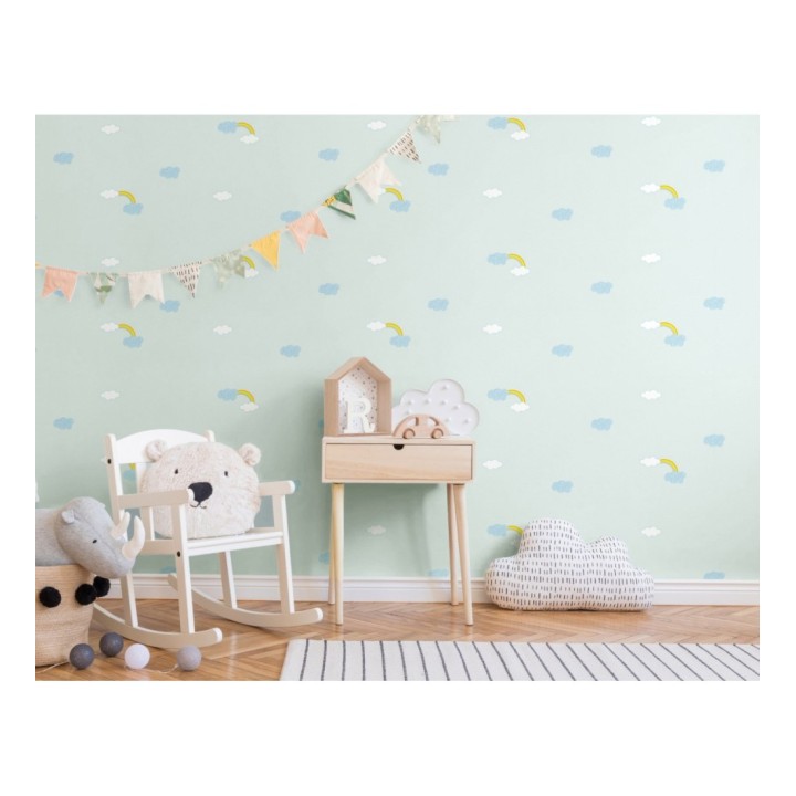 Papel pintado nubes y arcoíris - Looney Rainbow 681478