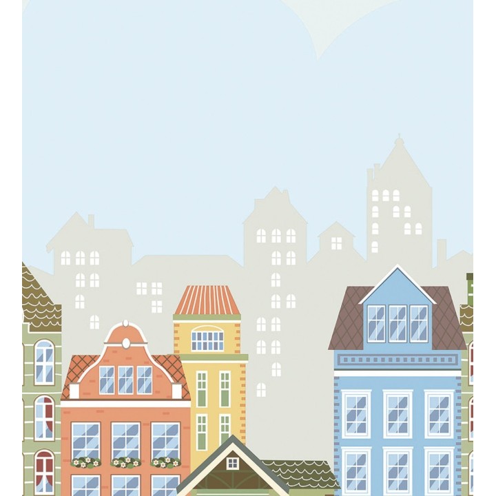 Papel pintado infantil casas de ciudad - Playville 681480