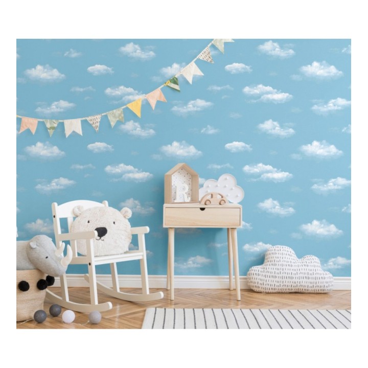 Papel pintado de nubes en el cielo celeste - Cotton Clouds 681482