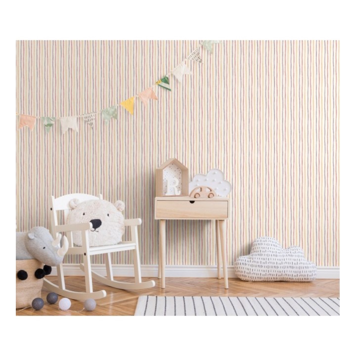 Papel pintado rayas infantiles de caramelo - Candy Stripes 681485