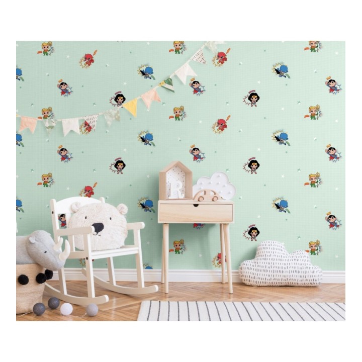 Papel pintado de super héroes bebes Batman Robin SuperGirl - Baby Heroes 681498