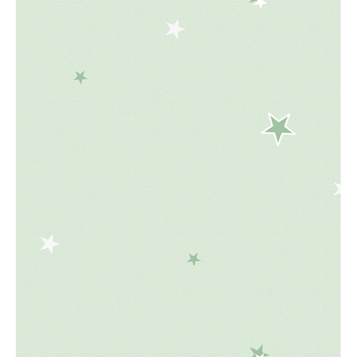 Papel pintado de estrellas verde fondo verde claro - Baby Stars 681500