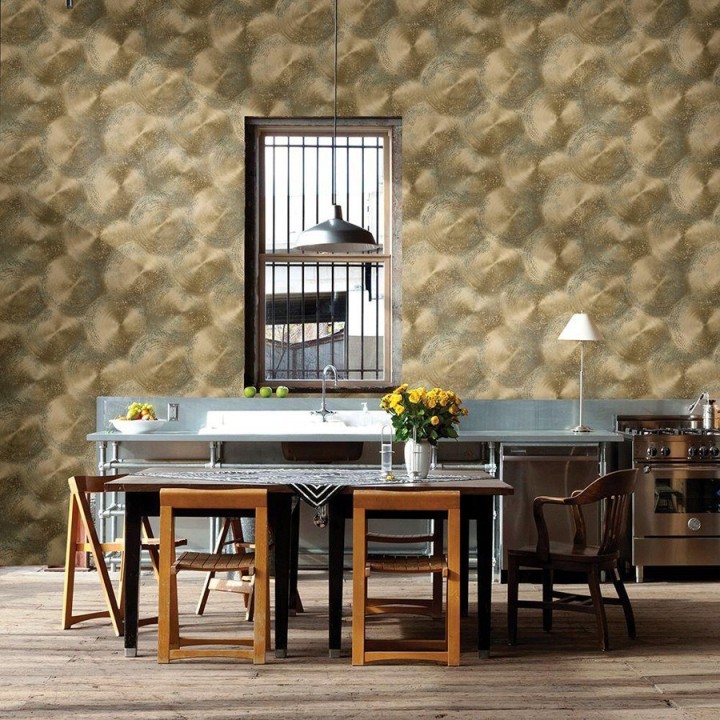 Papel pintado moderno discos metalizados - Modern Rings 121298