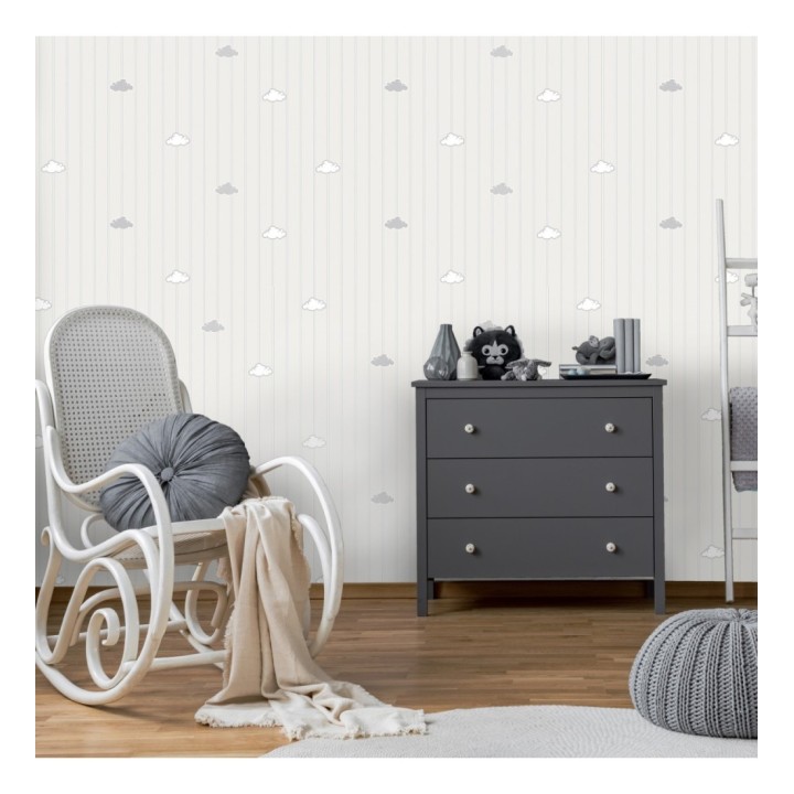 Papel pintado de rayas y nubes - Clark Clouds 681504