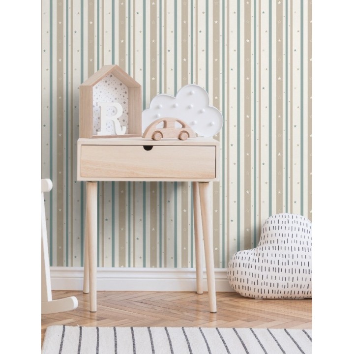 Papel pintado de rayas y estrellas - Justice Stripes 681527