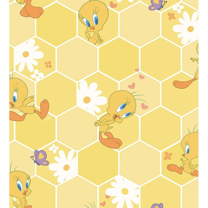 Papel pintado Piolín fondo panal de abejas - Tweety Blossom 681529