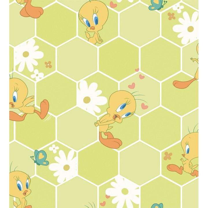 Papel pintado Piolín fondo panal de abejas - Tweety Blossom 681530