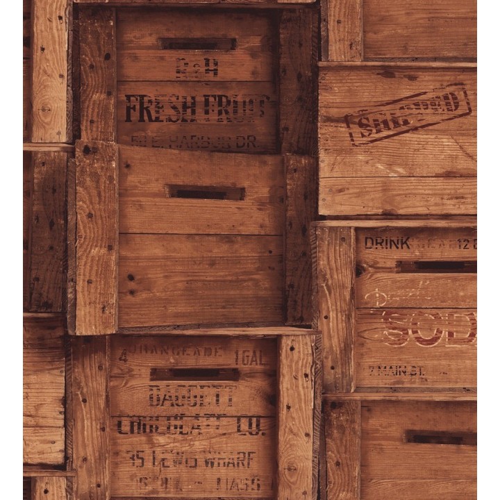 Papel pintado cajas de madera estilo vintage - Market Boxes 121305